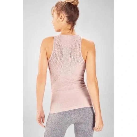 Fabletics- Musetta Seamless Openwork Tank XS Dusty Rose - Picture 2 of 5